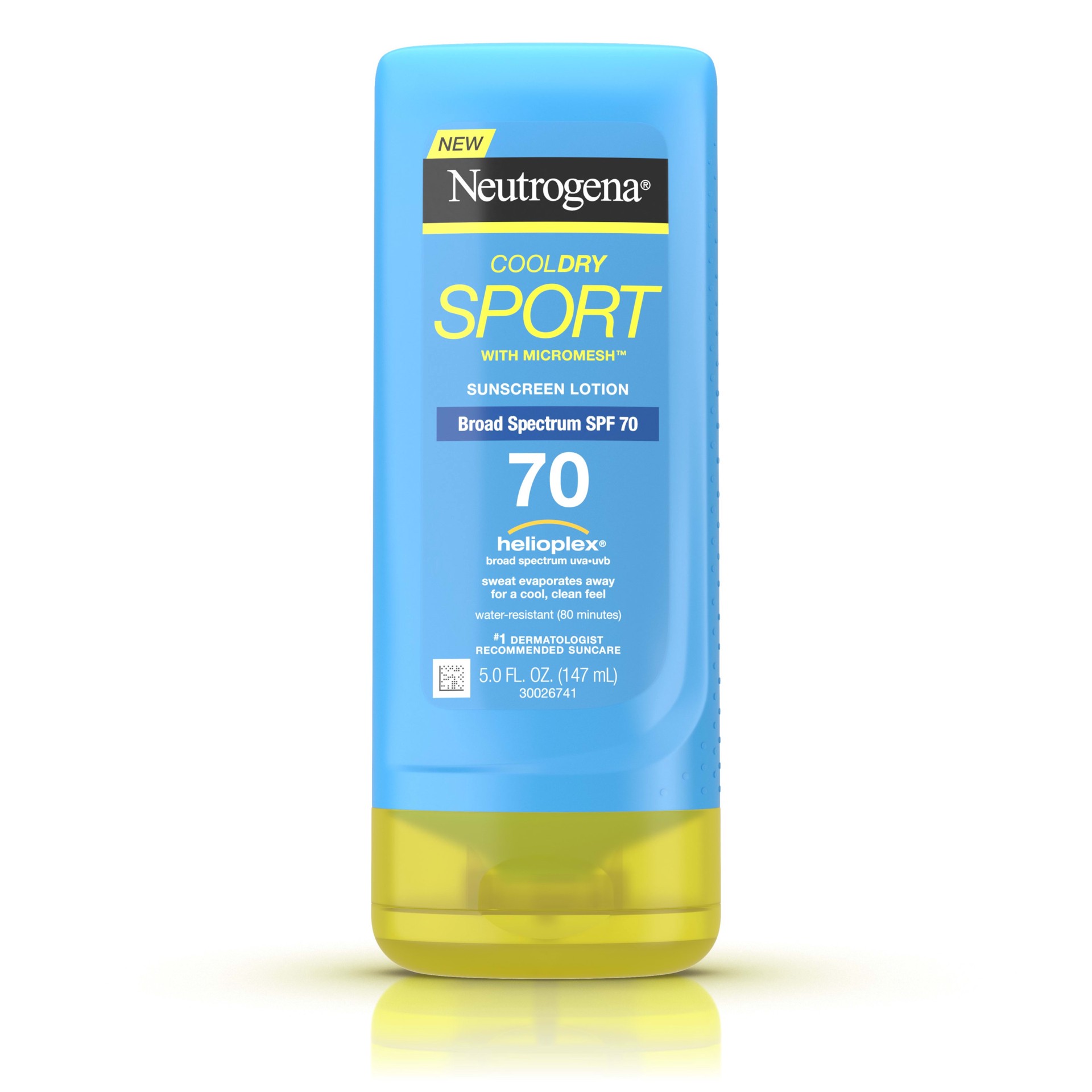 slide 1 of 6, Neutrogena CoolDry Sport Sunscreen Lotion with Broad Spectrum SPF 70, Cooling Sweat- & Water-Resistant Sunscreen with Oil- & PABA-Free Formula, 5 fl. oz, 5 oz