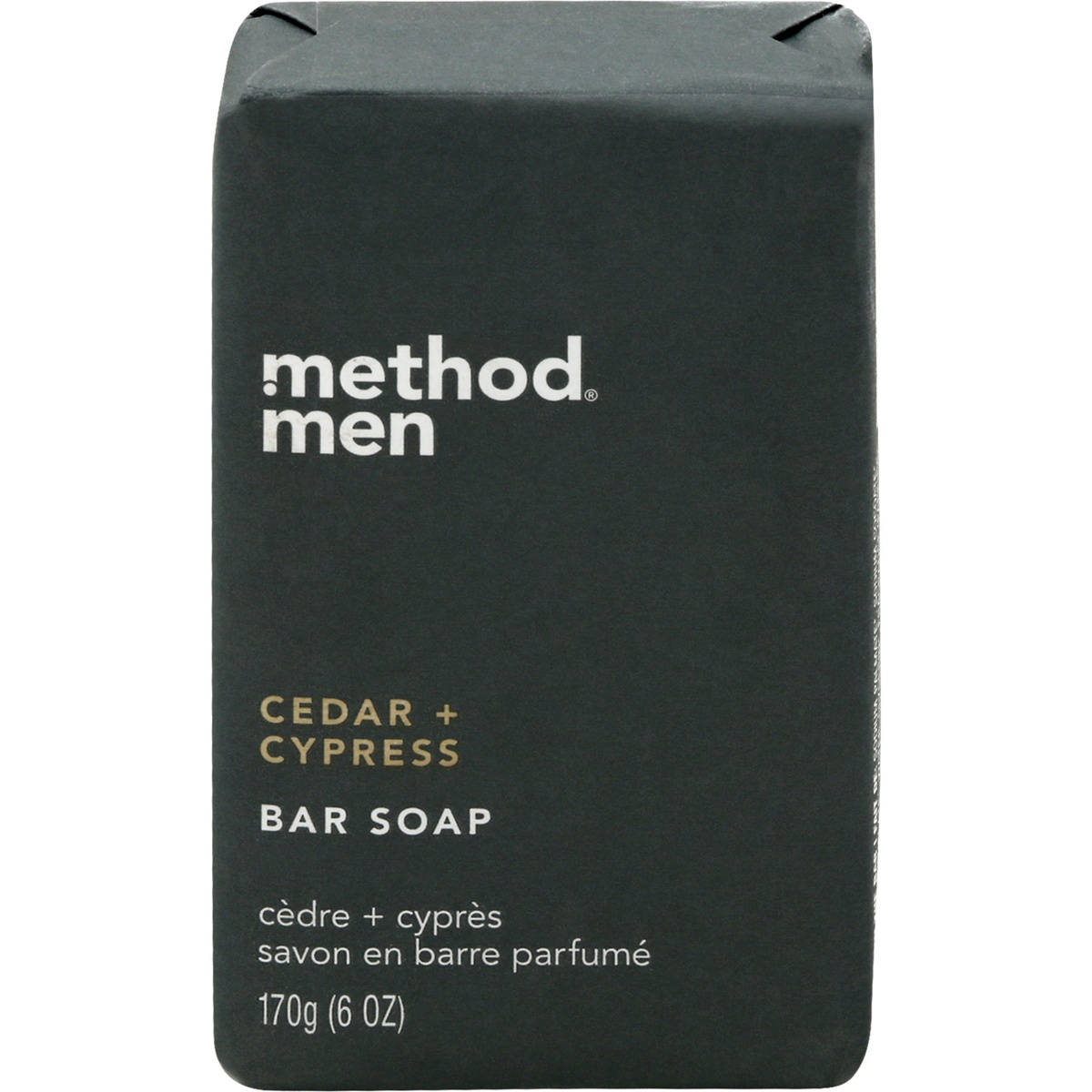 slide 1 of 9, method Men's Cedar + Cyprus Bar Soap, 6 oz