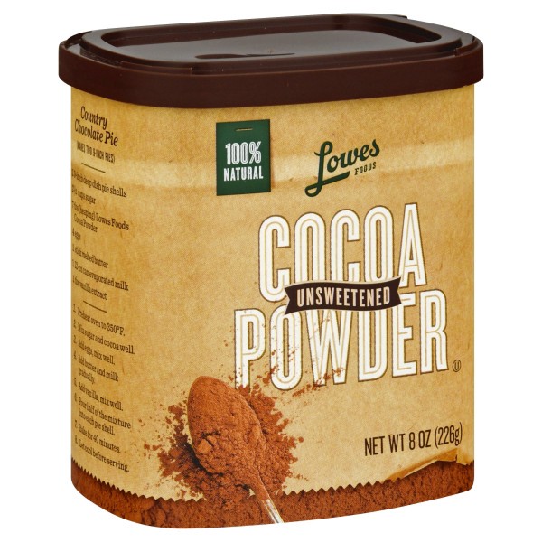slide 1 of 1, Lowes Foods Unsweetened Cocoa Powder, 8 oz