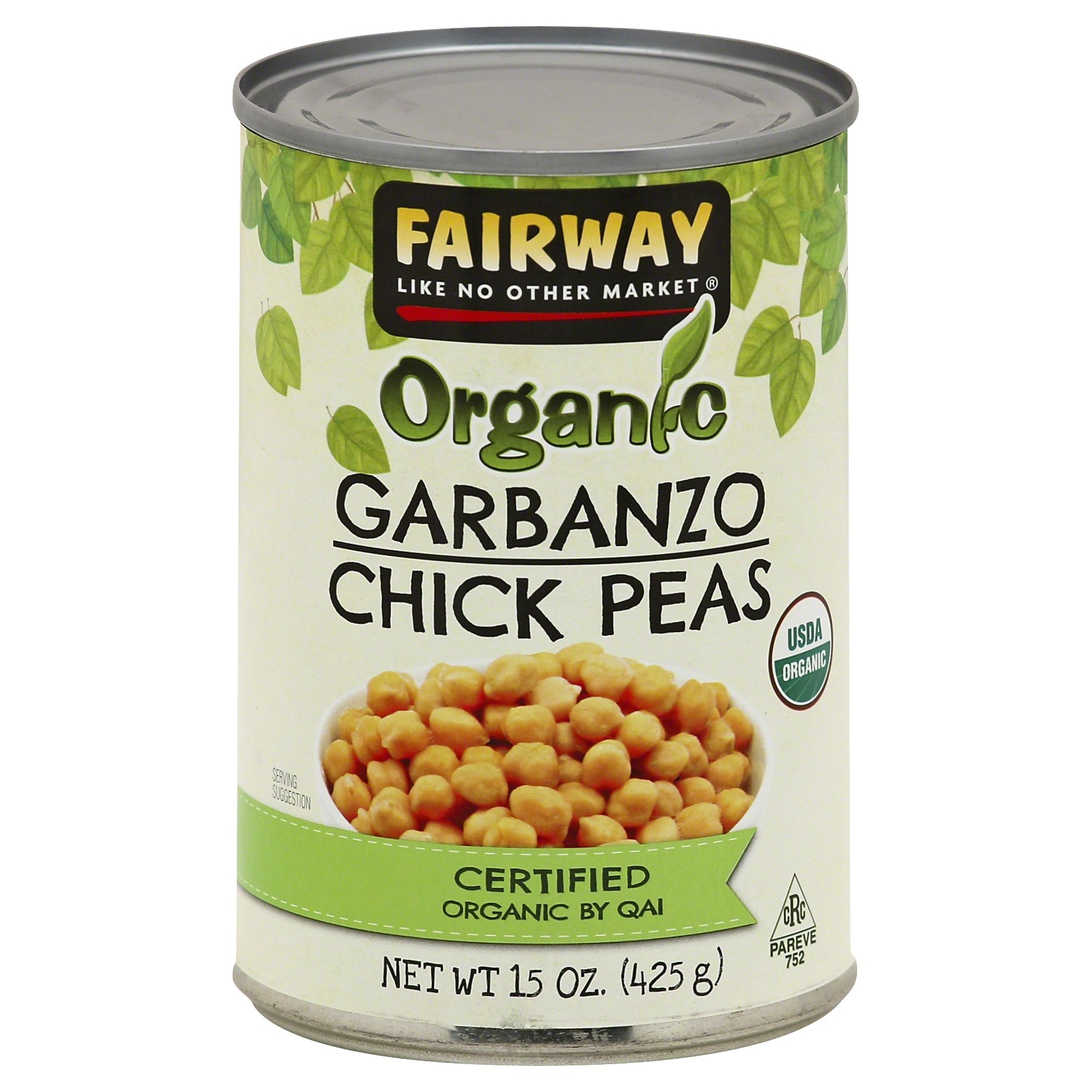 slide 1 of 1, Fairway Organic Garbanzo Beans, 15 oz