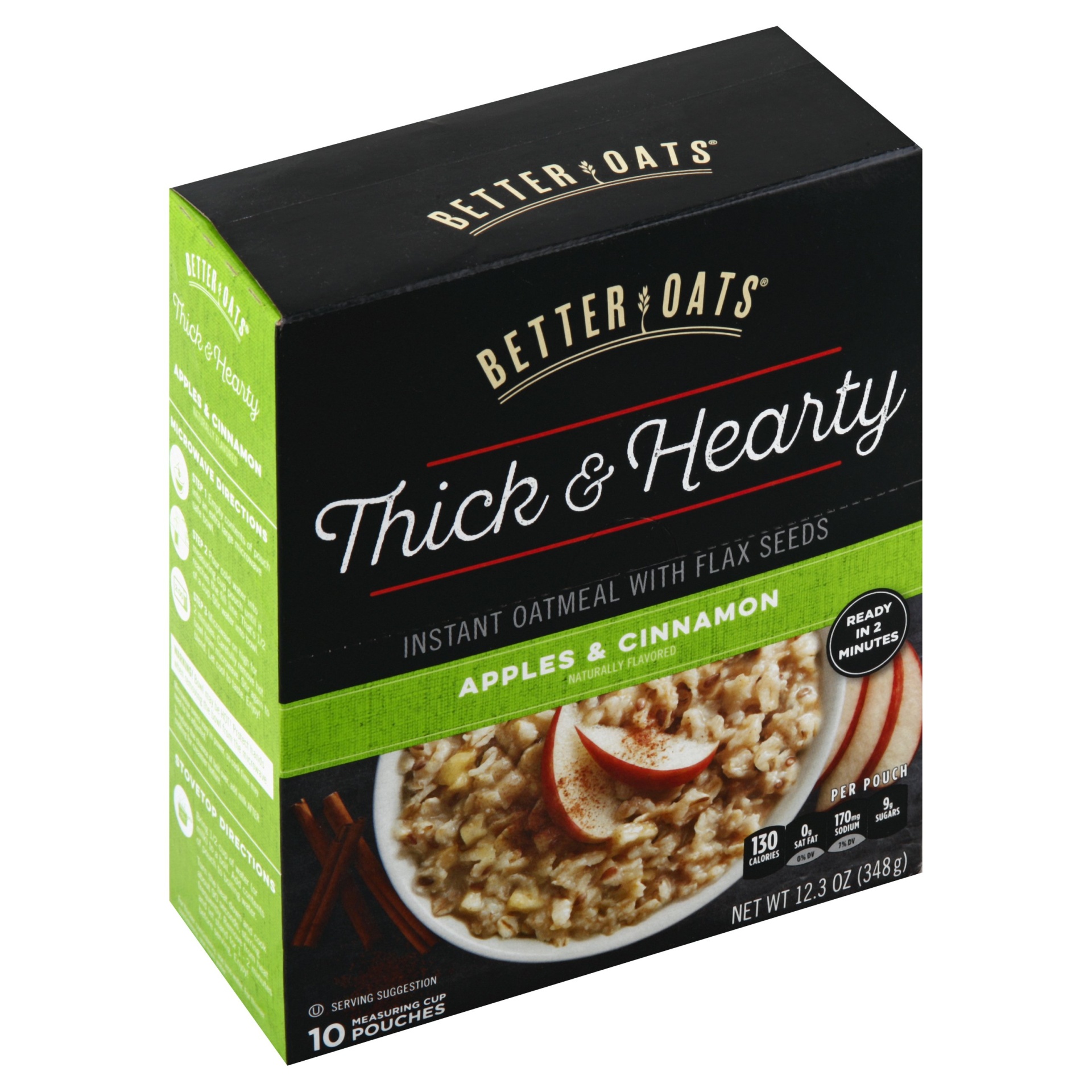 slide 1 of 6, Better Oats Thick Hearty Apples Cinnamon Instant Oatmeal, 10 ct; 12.3 oz
