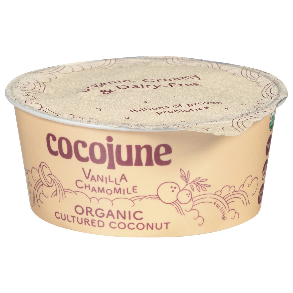 slide 3 of 9, Cocojune Organic Vanilla Chamomile Cultured Coconut, 4 fl oz