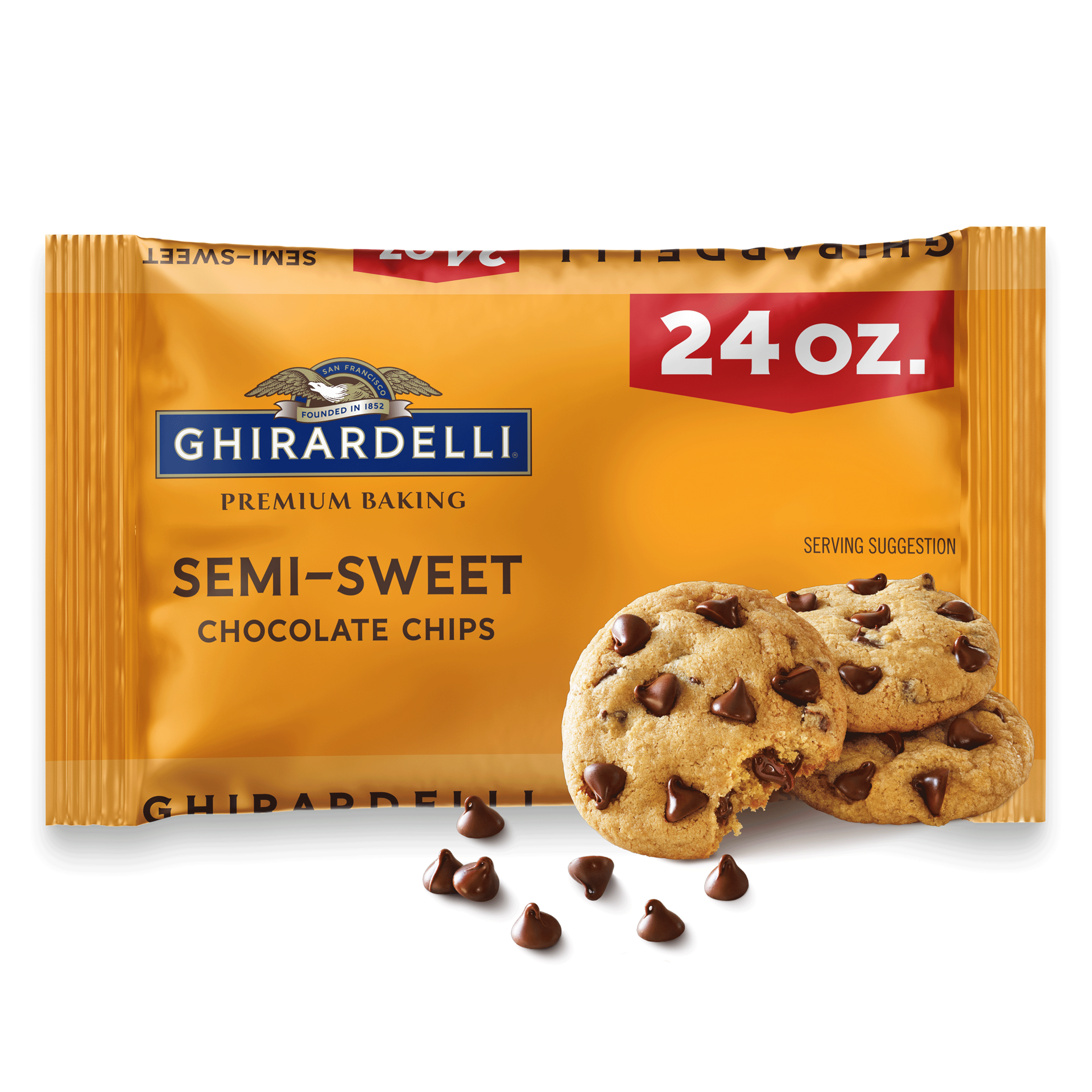 slide 1 of 9, Ghirardelli Premium Baking Semi-Sweet Chocolate Chips, 24oz, 24 oz
