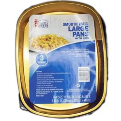 Weis Quality Smoothwall Foil Pan with Lid - 3 pk