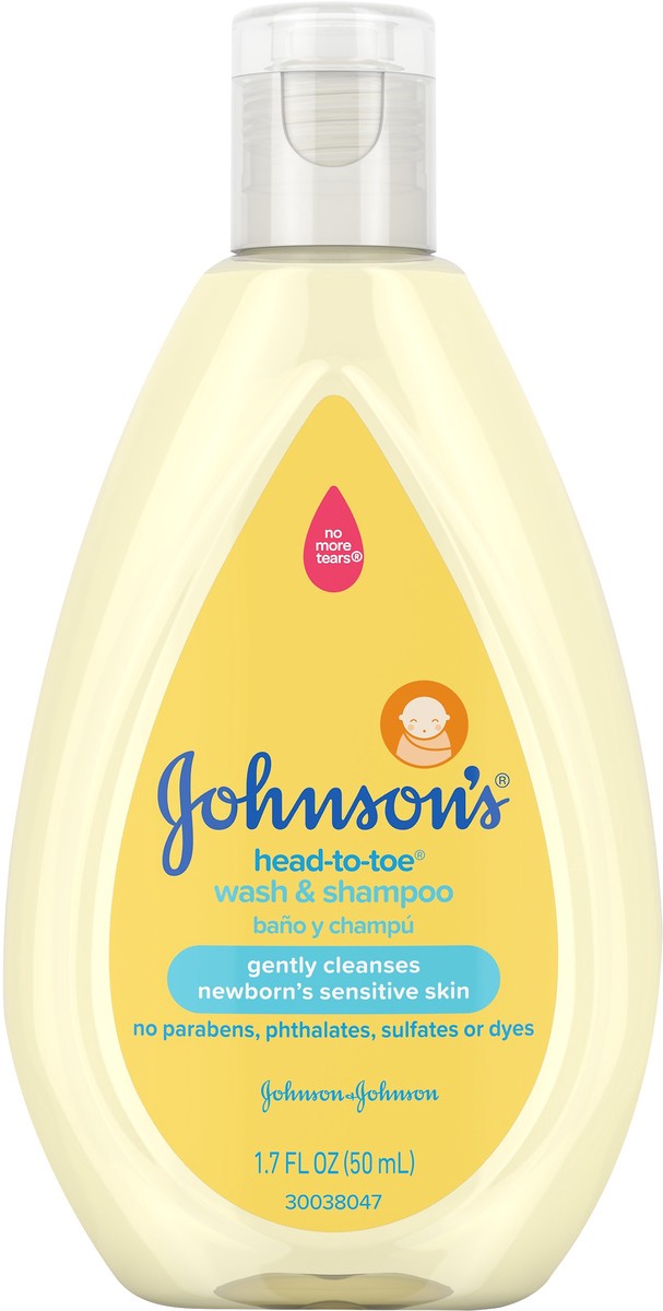 slide 4 of 7, Johnson's Baby Head-To-Toe 2-in-1 Baby Wash & Shampoo, 1.7 fl. oz, 1.7 oz
