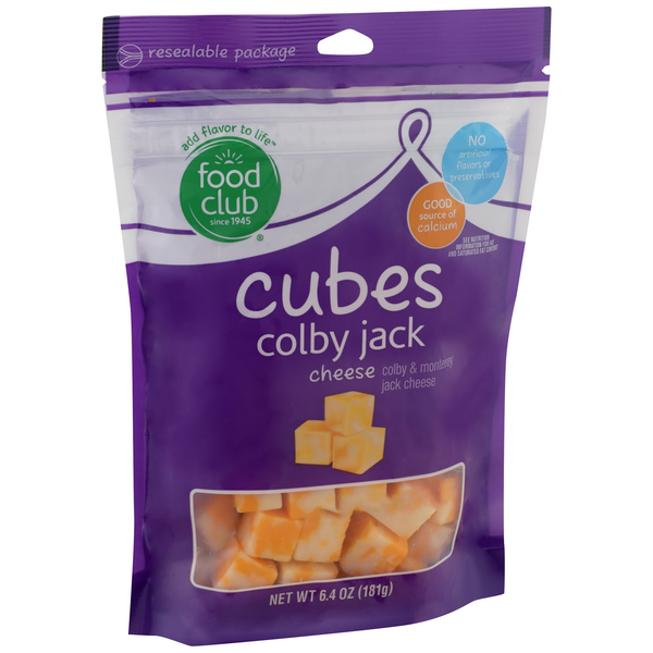slide 1 of 1, Food Club Colby & Monterey Jack Cheese Cubes, 1 ct
