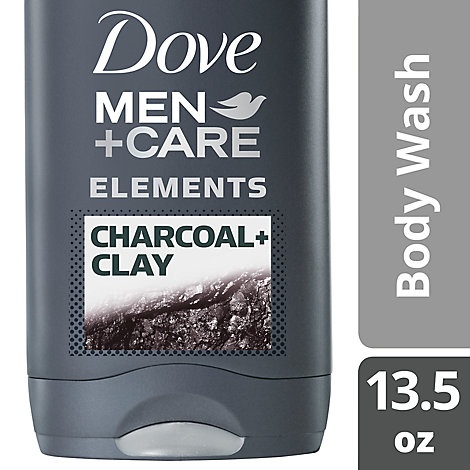 slide 1 of 1, Dove Men+Care Body + Face Wash Elements Charcoal + Clay, 13.5 fl oz