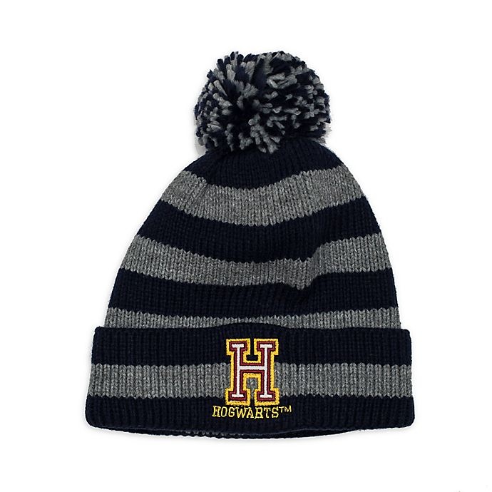 slide 1 of 1, Harry Potter Hogwarts Patch Striped Knit Beanie, 1 ct