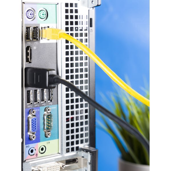 slide 5 of 5, Ativa Cat 5E Crossover Patch Cable, 10', Yellow, 1 ct