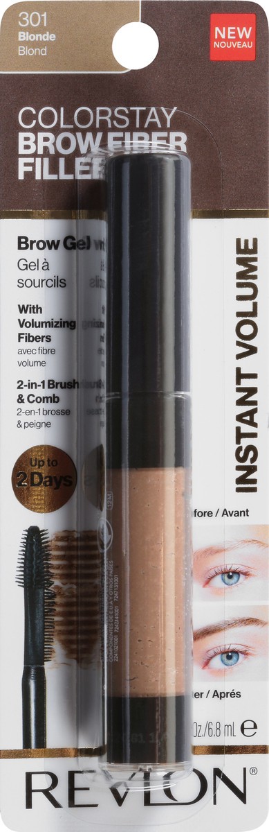 slide 5 of 9, Revlon ColorStay Brow Fiber Filler Blonde 301 Brow Gel 0.23 oz, 0.23 fl oz