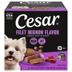 Cesar Classic Loaf in Sauce Filet Mignon Flavor Canine Cuisine 24 - 3.5 oz Packs