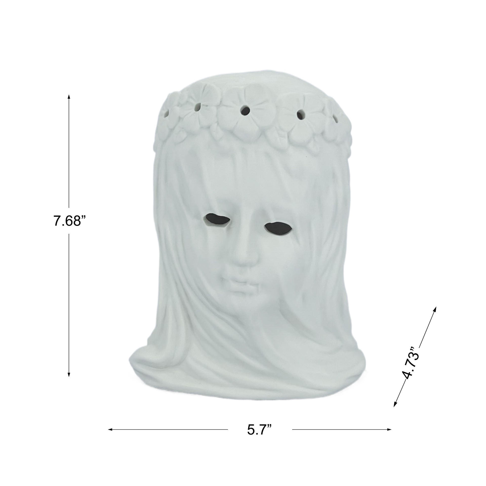 slide 7 of 8, 7.75" Diy Ceramic Led Veiled Lady Decor By Make Market, 5.7 in x 4.73 in x 7.68 in