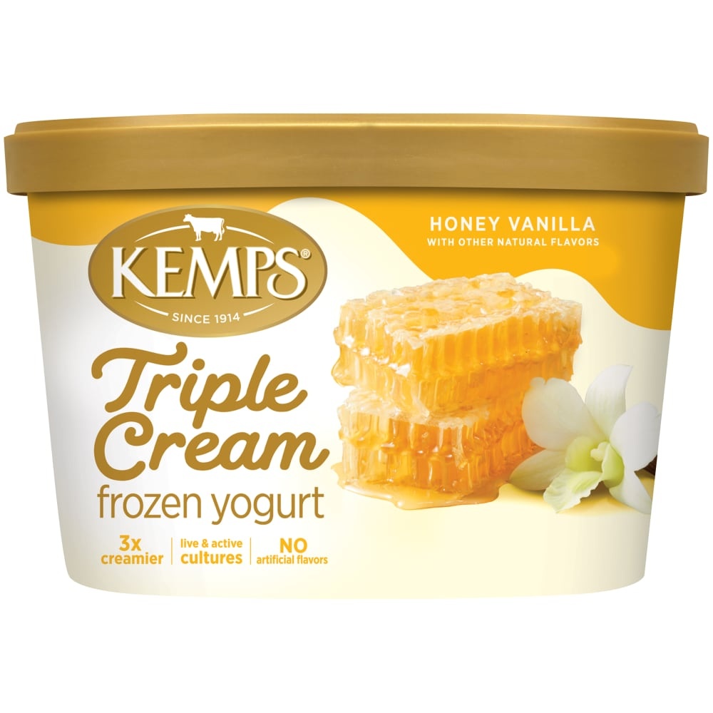 slide 1 of 1, Kemps Triple Cream Honey Vanilla Frozen Yogurt, 48 oz