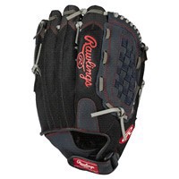 slide 18 of 29, Rawlings Renegade Softball Pattern Glove, RHT, Charcoal, 14'', 14 in