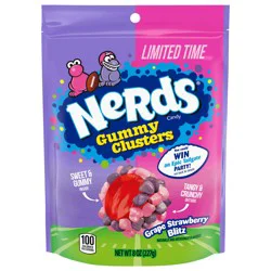 Nerds Grape/Strawberry Gummy Clusters 8 Ounce Stand Up Bag