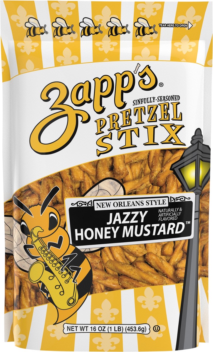 slide 4 of 7, Zapp's Jazzy Honey Mustard Pretzel Stix, 16 oz