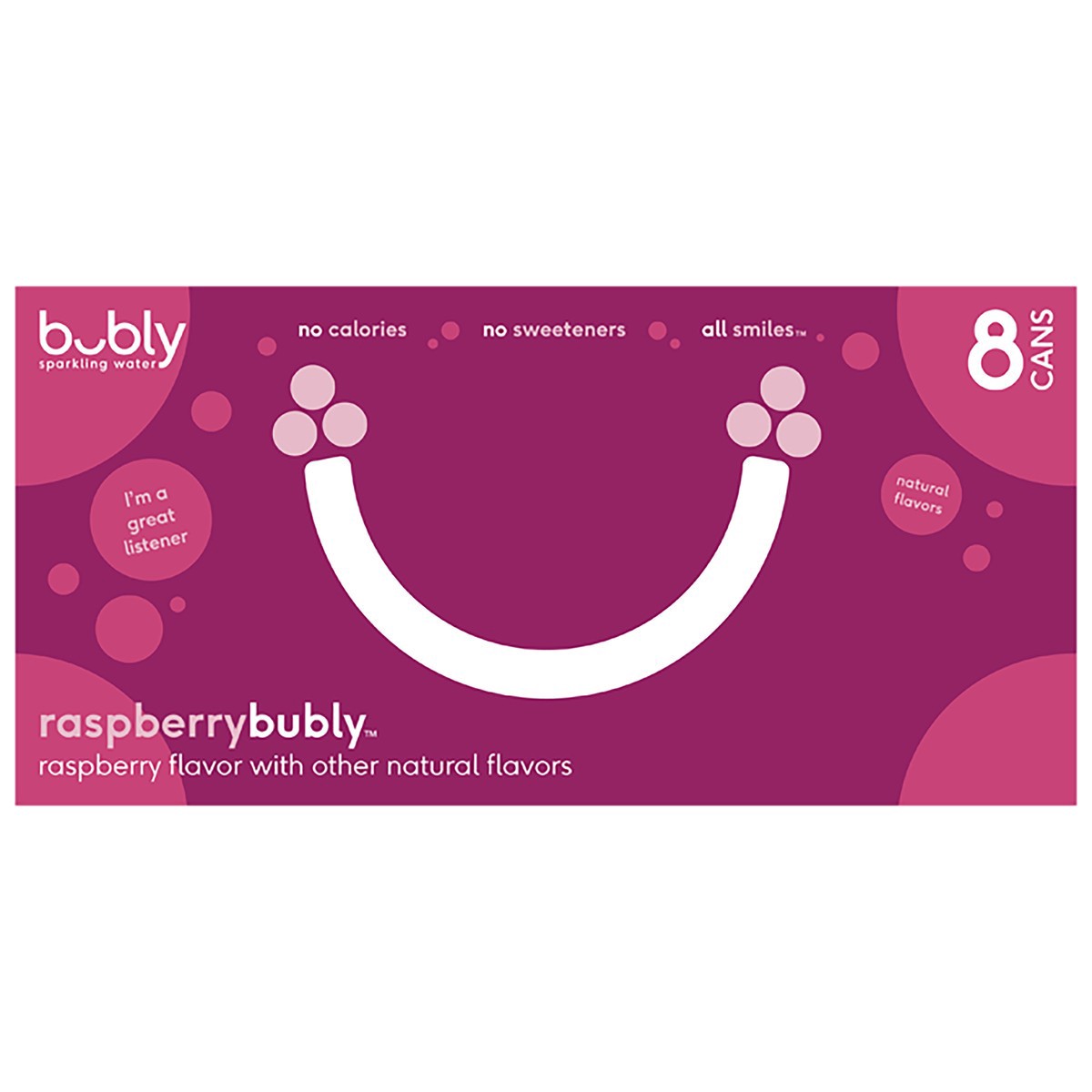 slide 4 of 6, bubly Raspberry Sparkling Water, 8 ct