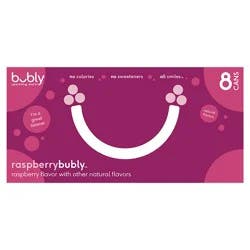 bubly Sparkling Water Raspberry 12 Fl Oz 8 Count Cans