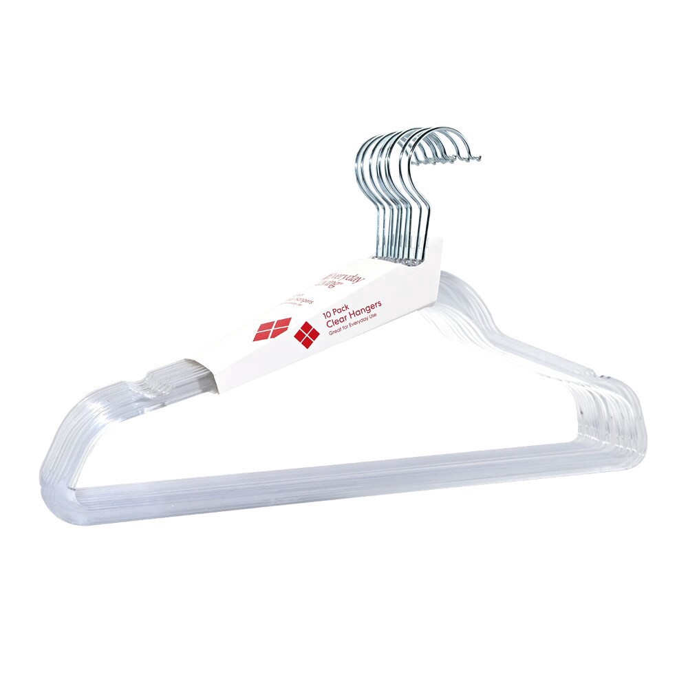 slide 2 of 2, Everyday Living Slim Suit Hangers - Clear, 10 ct