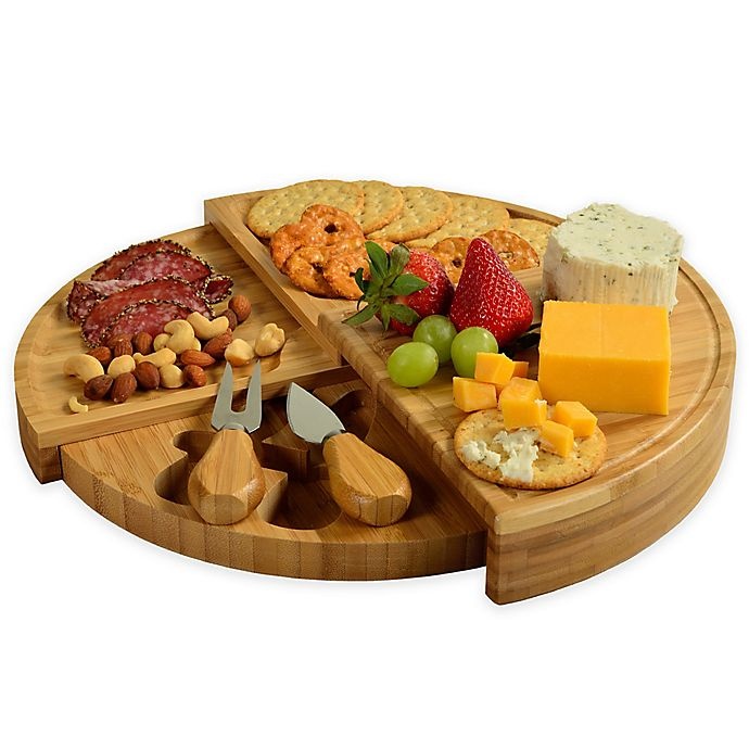 slide 1 of 6, Picnic at Ascot Florence Bamboo Cheese Set, 3 ct