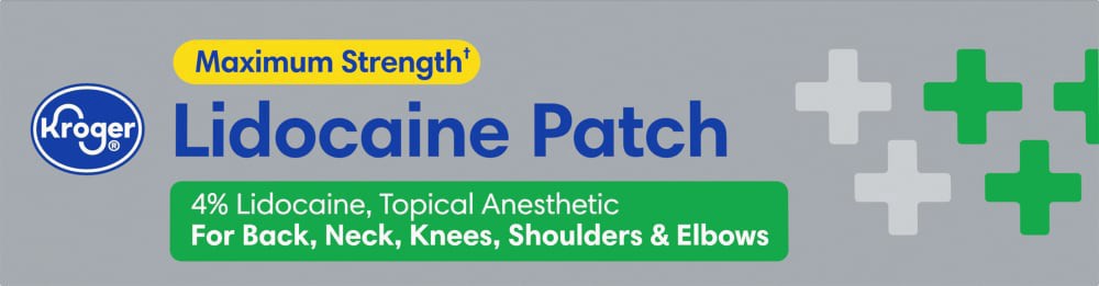 slide 4 of 4, Kroger Pain Relief 4% Lidocaine Patch, 6 ct