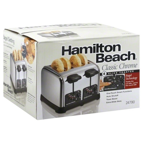 slide 1 of 1, Hamilton Beach Classic Chrome 4-Slice Toaster, 7.63 in x 11.3 in x 11.06 in