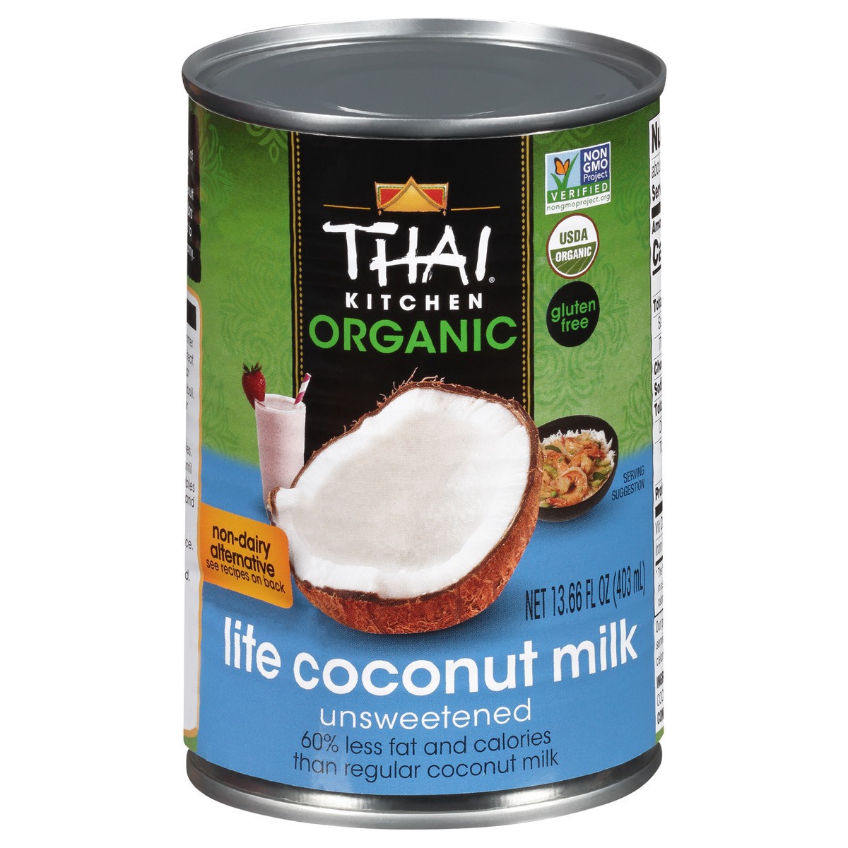 slide 1 of 7, Thai Kitchen Organic Gluten Free Lite Coconut Milk, 13.66 fl oz