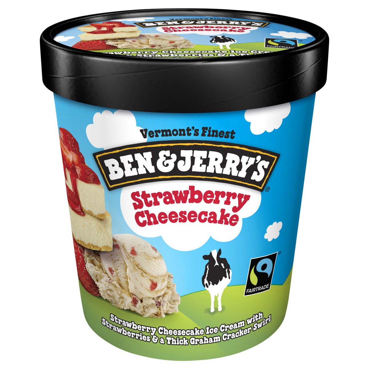 slide 1 of 4, Ben & Jerry's Ice Cream Strawberry Cheesecake 16 oz, 1 pint