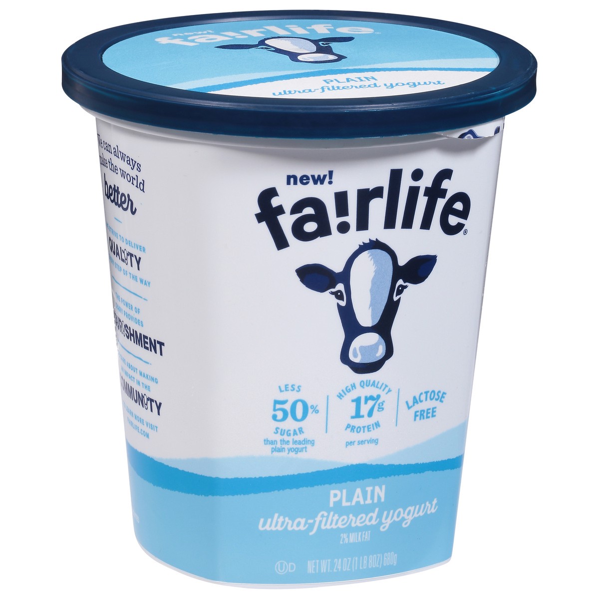 slide 6 of 9, fairlife 2% Milkfat Ultra-Filtered Plain Yogurt 24 oz, 24 oz