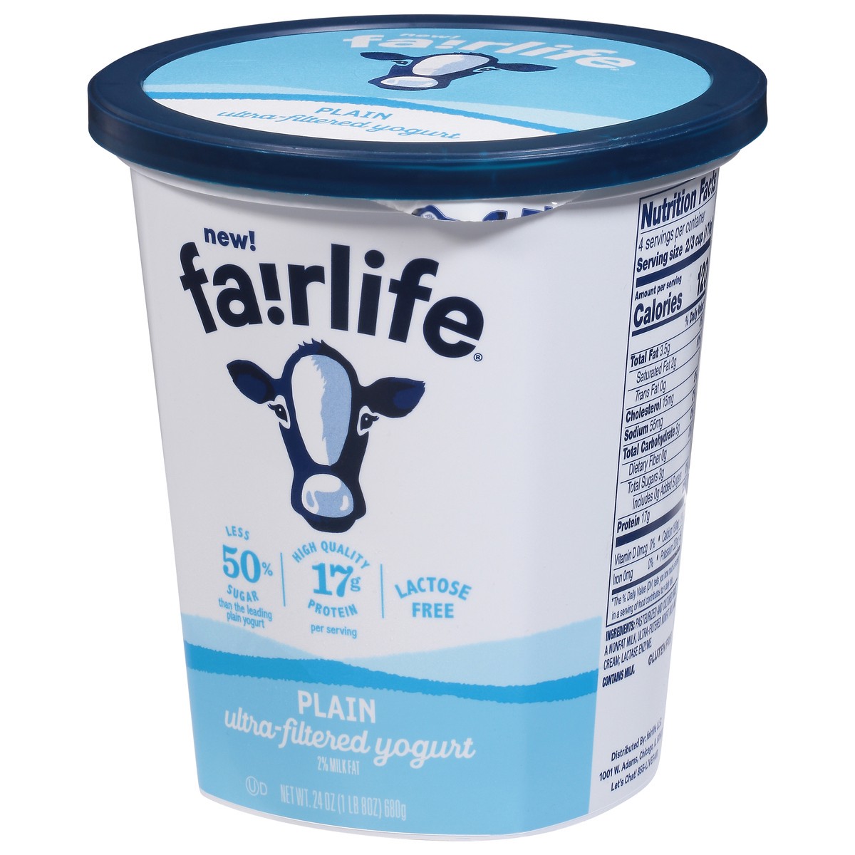 slide 5 of 9, fairlife 2% Milkfat Ultra-Filtered Plain Yogurt 24 oz, 24 oz