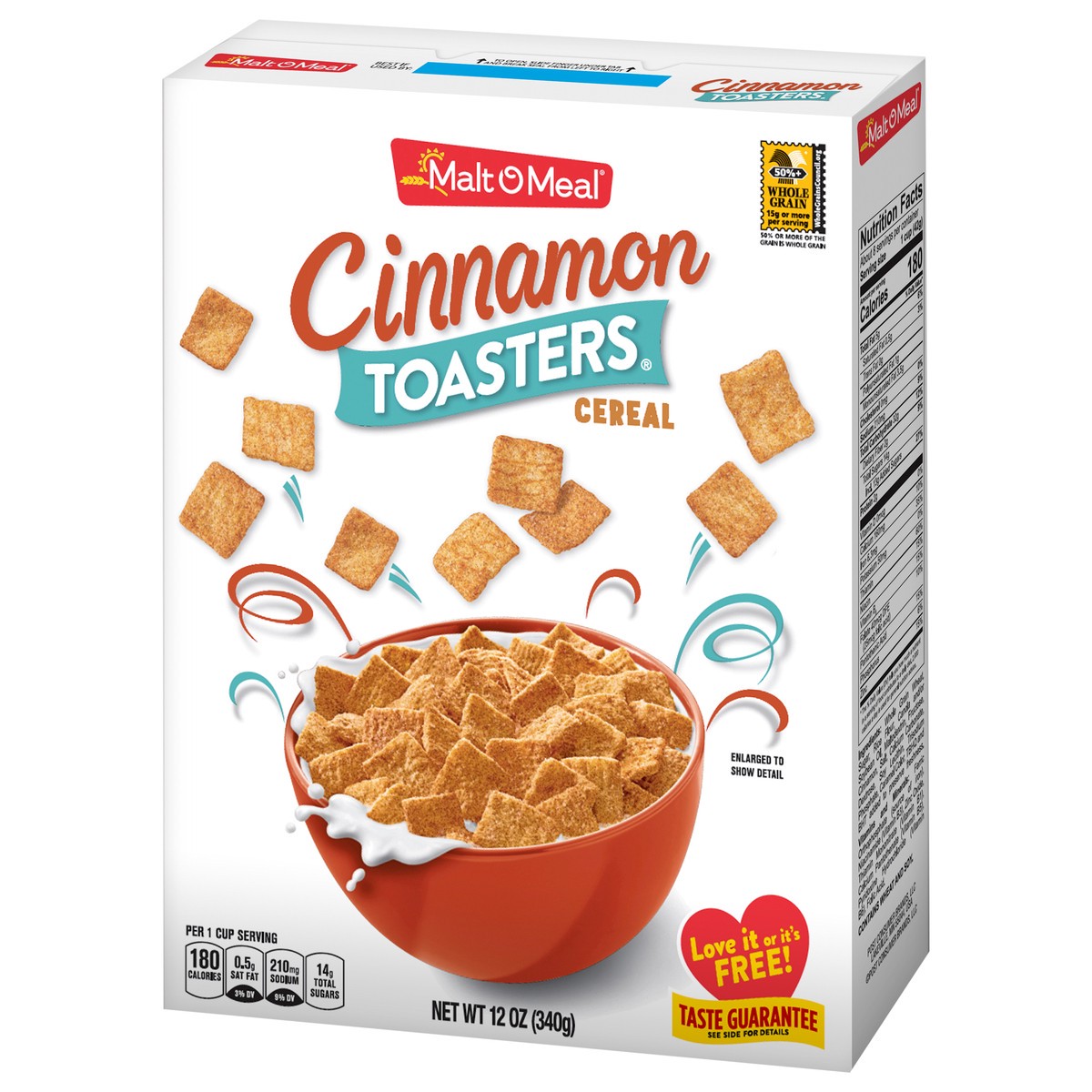 slide 3 of 9, Malt-O-Meal Cinnamon Toasters Kids Breakfast Cereal, Family Size Bulk Bagged Cereal, 12 Ounce - 1 count, 12 oz