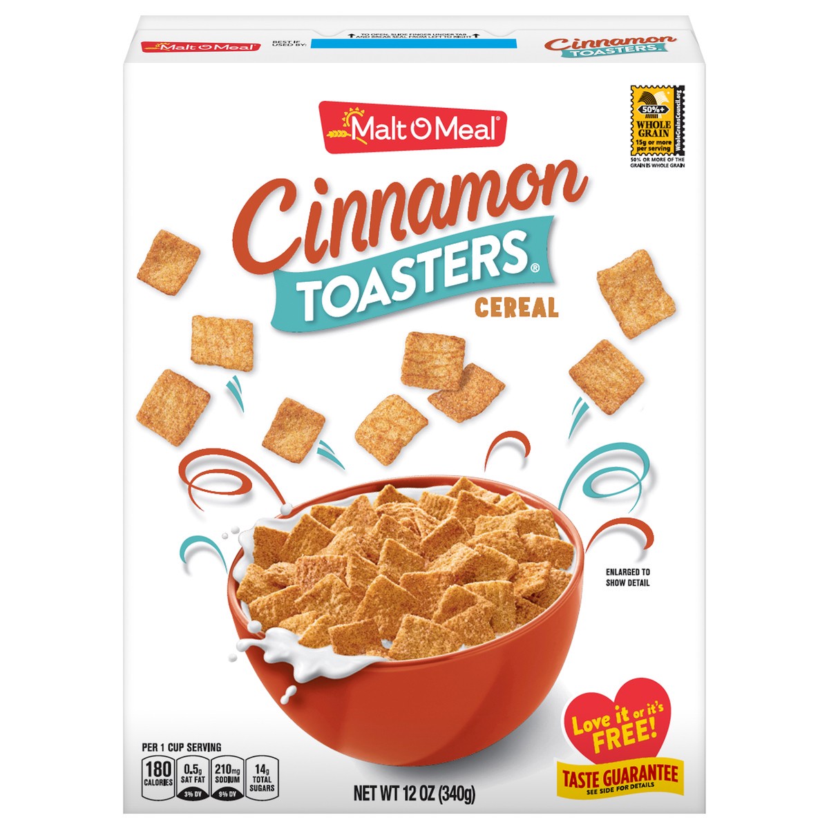 slide 1 of 9, Malt-O-Meal Cinnamon Toasters Kids Breakfast Cereal, Family Size Bulk Bagged Cereal, 12 Ounce - 1 count, 12 oz