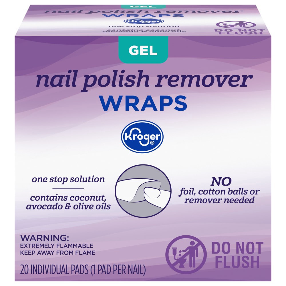 slide 4 of 4, Kroger Gel Nail Polish Remover Foils, 20 ct