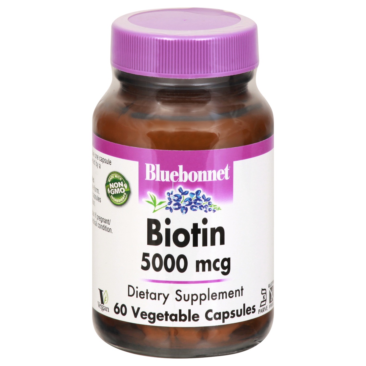 slide 1 of 1, Bluebonnet Nutrition Biotin Capsules, 60 ct; 5000 mcg
