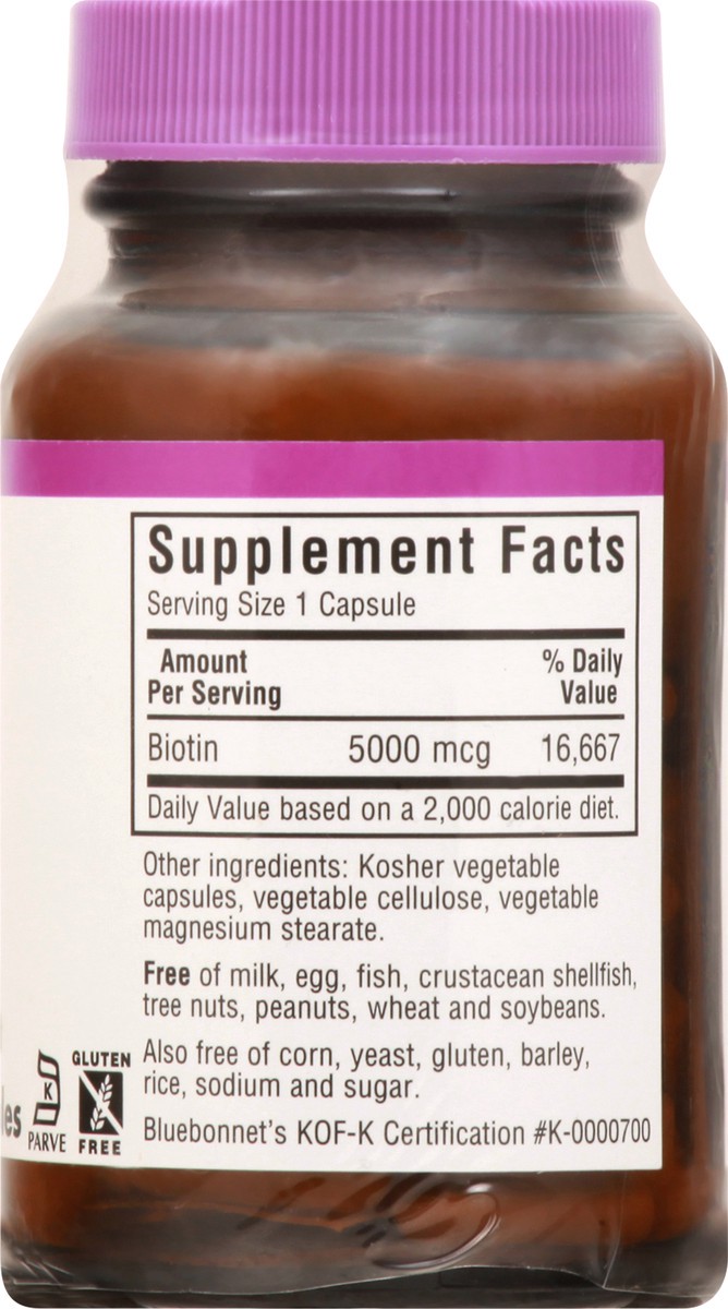 slide 9 of 11, Bluebonnet Nutrition Biotin 5000 Mcg, 60 ct; 5000 mcg