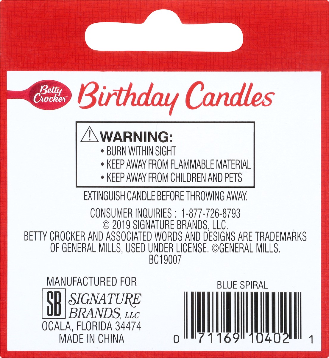 slide 7 of 9, Betty Crocker Blue Spiral Birthday Candles 24 ea, 24 ct