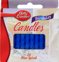 slide 1 of 1, Betty Crocker Blue Spiral Birthday Candles 24 ea, 24 ct