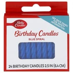 Betty Crocker Blue Spiral Birthday Candles 24 ea