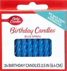Betty Crocker Blue Spiral Birthday Candles 24 ea