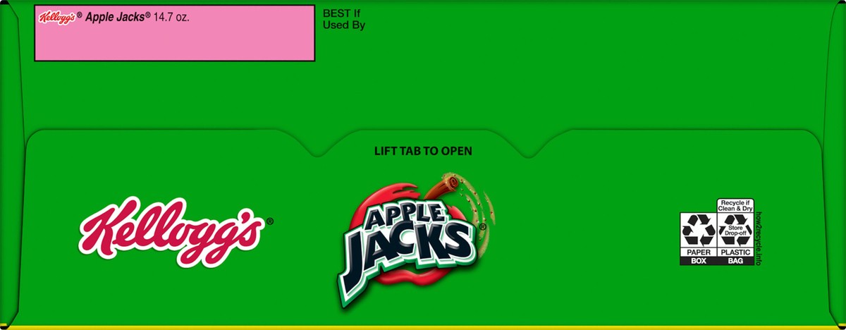 slide 8 of 8, Apple Jacks Kellogg's Apple Jacks Breakfast Cereal, 8 Vitamins and Minerals, Kids Snacks, Large Size, Original, 14.7oz Box, 1 Box, 14.7 oz