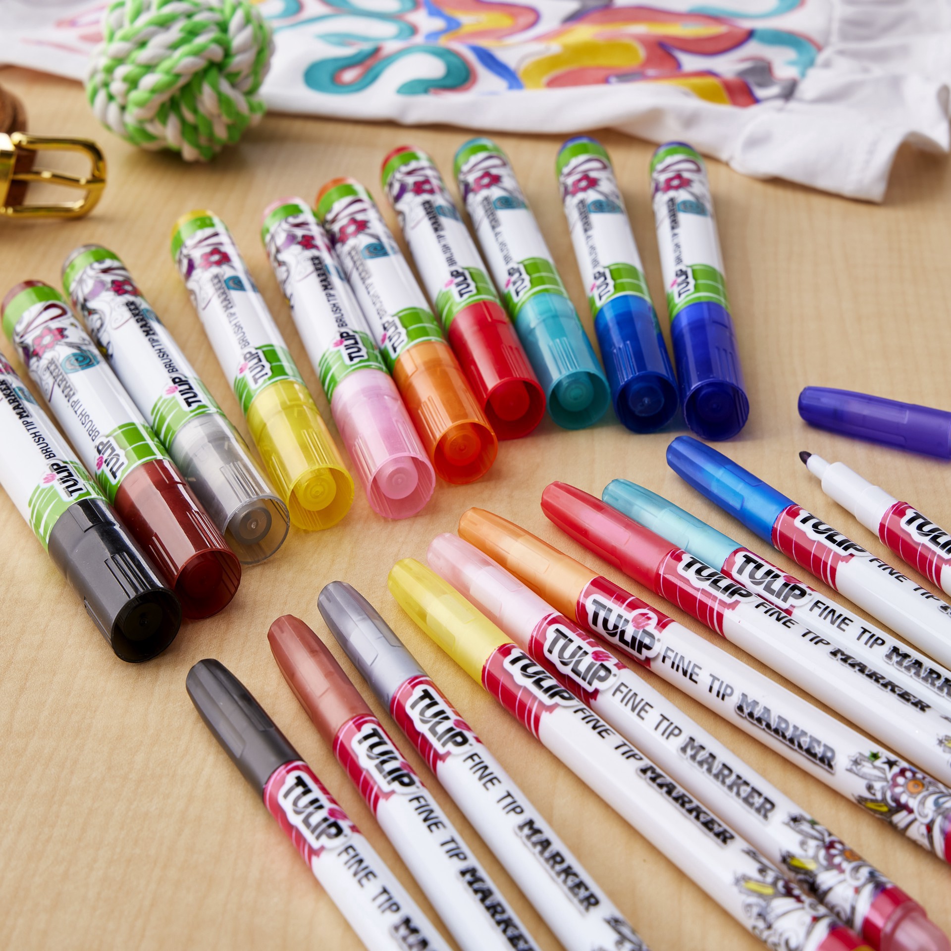 slide 3 of 8, Tulip Ultimate Fabric Markers Rainbow, 24 Pack, 24 ct