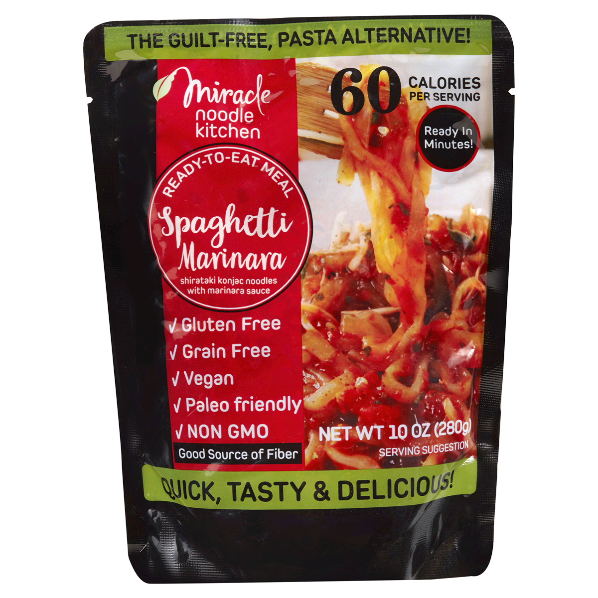 slide 1 of 2, Miracle Noodle Kitchen Spaghetti Marinara Ready-To-Eat Meal, 10 oz