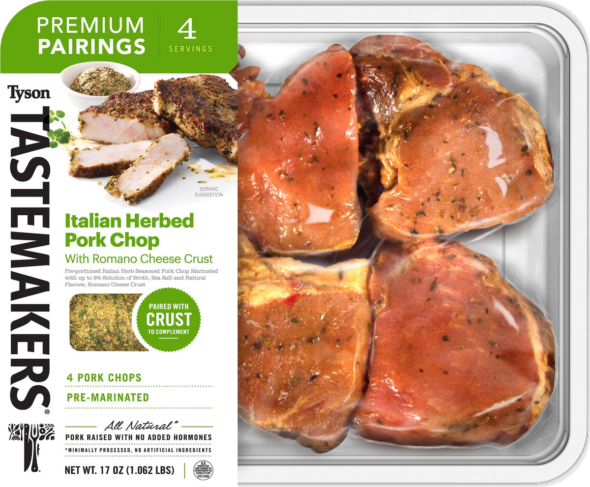 slide 3 of 7, TASTE MAKERS Italian Herb Pork Chops with Aged Romano Crust, 481.94 g