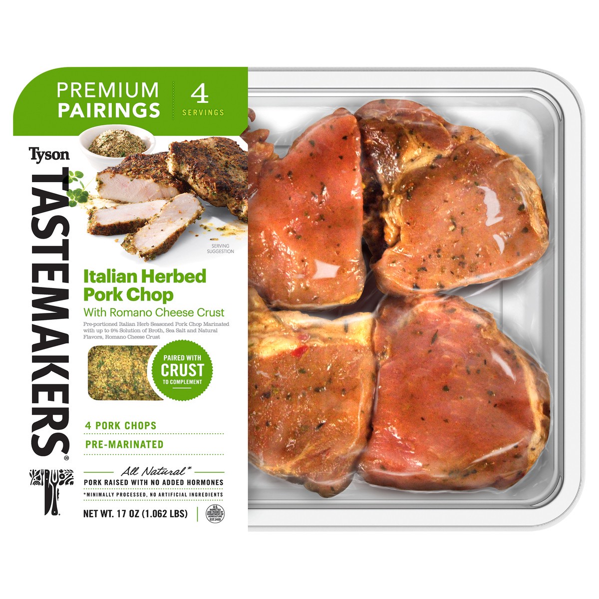 slide 5 of 7, TASTE MAKERS Italian Herb Pork Chops with Aged Romano Crust, 481.94 g