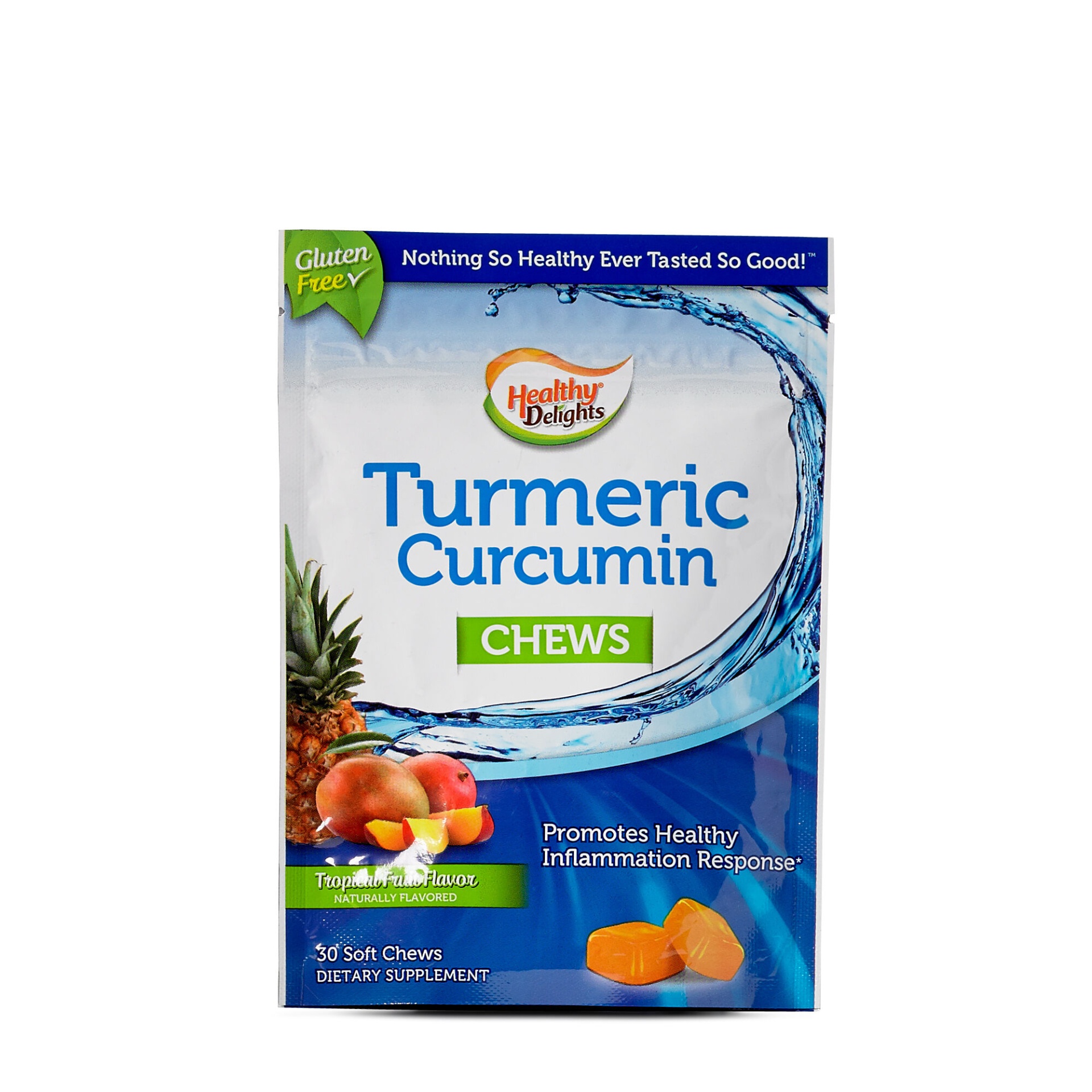 slide 1 of 1, Healthy Delights Turmeric Curcumin Chews - Tropical Fruit, 30 ct