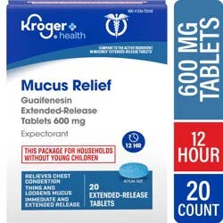 Kroger Mucus Relief Guaifenesin Extended Release 600 Mg Tablets