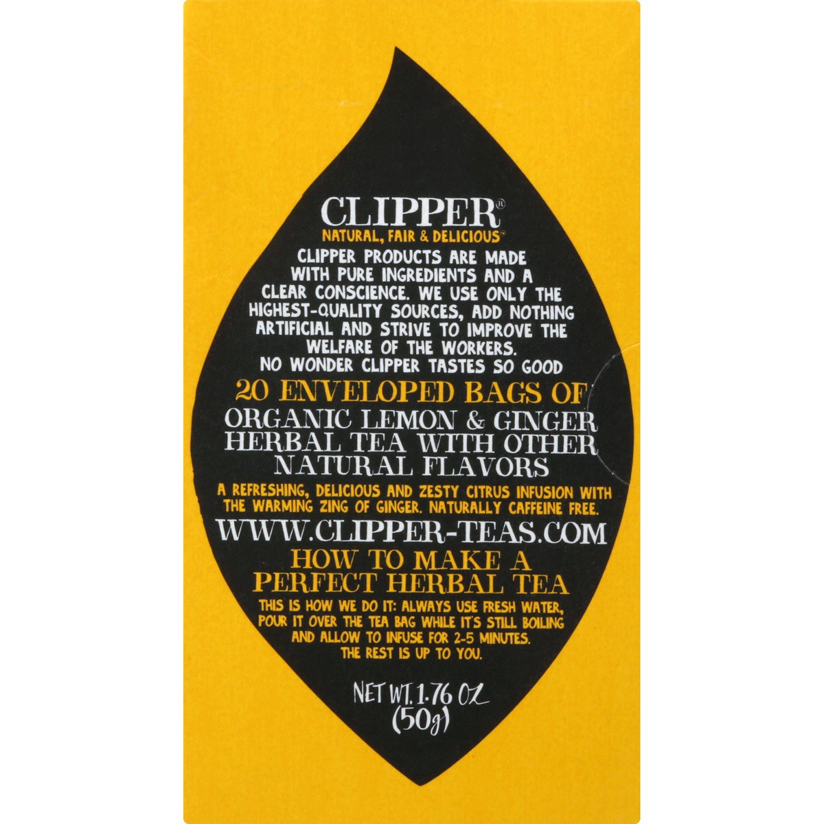 slide 3 of 9, Clipper Tea Lemon & Ginger Herbal Tea Envelopes - 20 ct, 20 ct