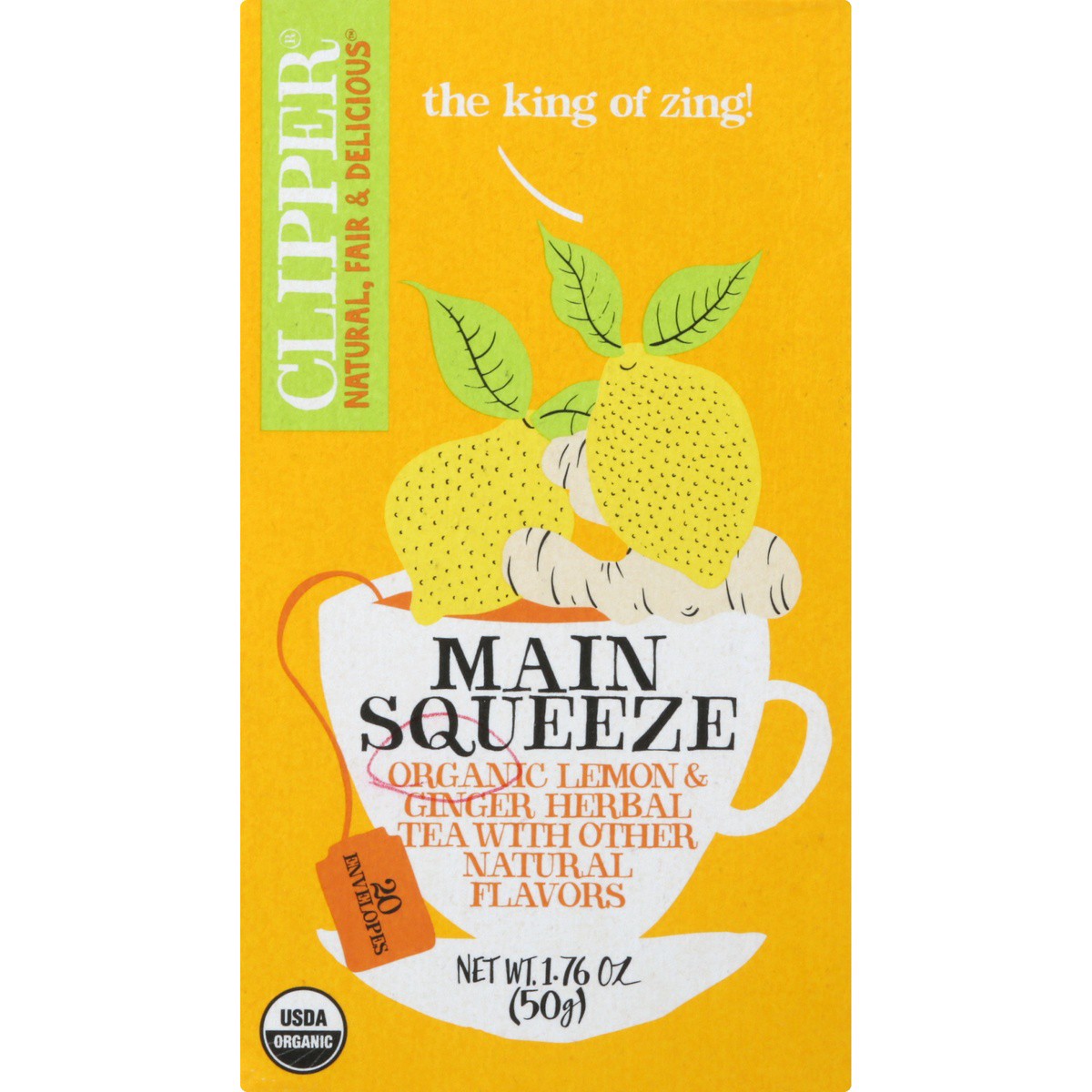 slide 6 of 9, Clipper Tea Lemon & Ginger Herbal Tea Envelopes - 20 ct, 20 ct