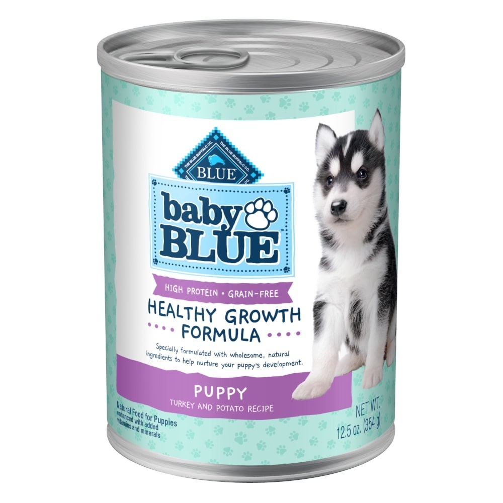 slide 1 of 1, Blue Buffalo Baby Blue Puppy Grain Free Turkey Wet Dog Food, 12.5 oz