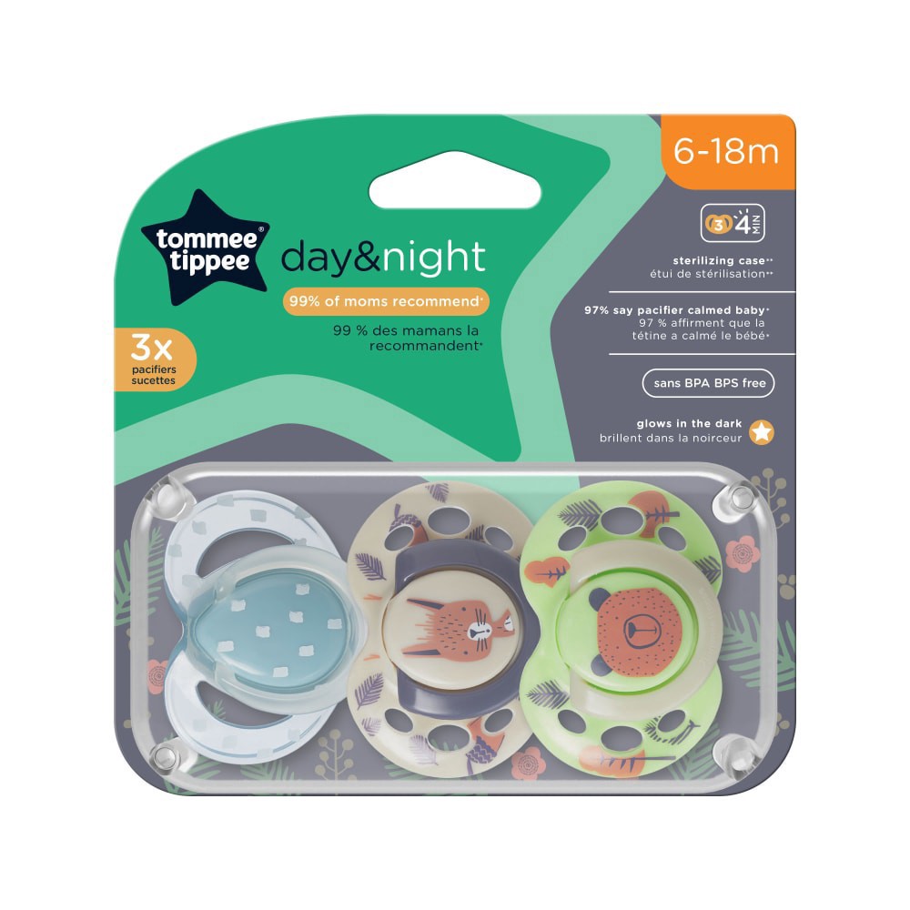 slide 1 of 1, Tommee Tippee Day & Night 6-18 m Pacifiers 1 Each, 1 ct